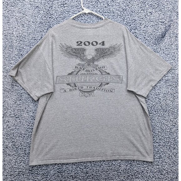 VTG Sturgis 2004 Black Hills Rally Shirt Mens XL Graphic Print Biker Casual Gray - Picture 1 of 12